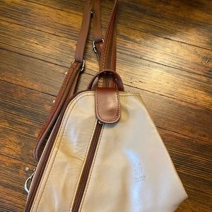 Vera Pelle leather backpack made in Italy.